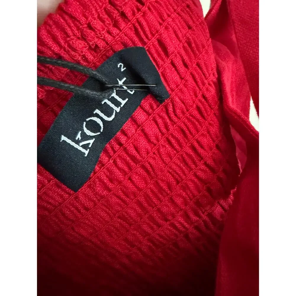$169 New Kourt Dixie red linen halter top blouse size 2